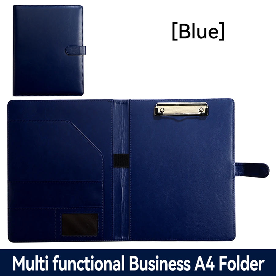 Texture PU Leather Multi-Functional A4 Folder