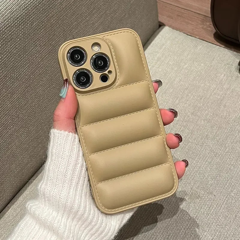 Puff jacket silicon case for iPhone 11,12,13,14,15,16,17