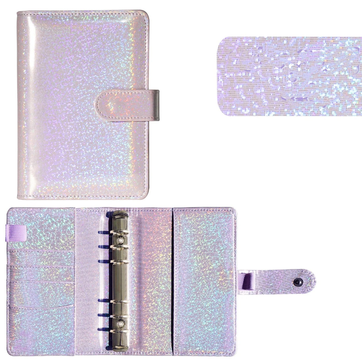 Macaron Glitter Personal size Leather journal