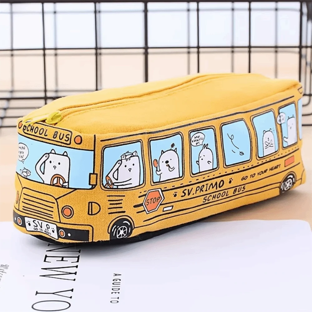Large Capacity School Bus Pencil Case