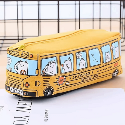 Large Capacity School Bus Pencil Case
