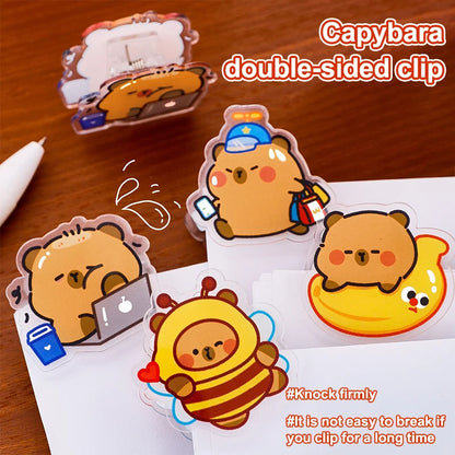 4pcs capybara design Memo Clip