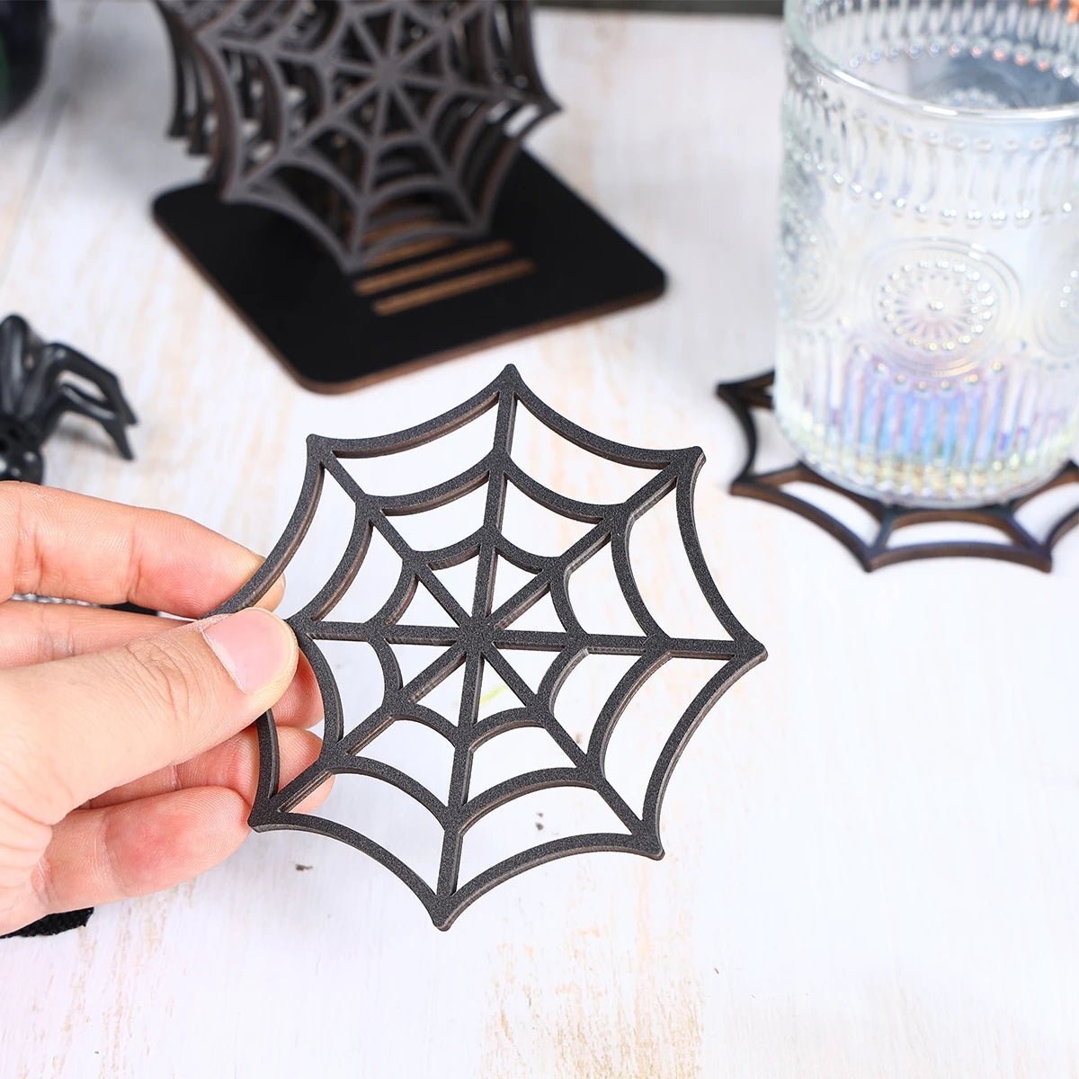 Halloween Spider Web coasters