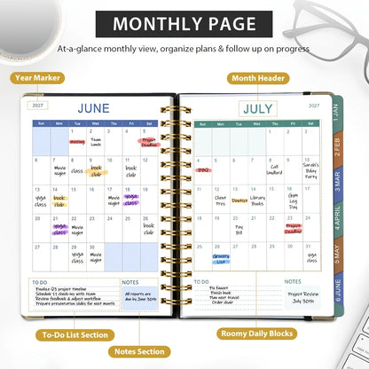 2027 Spiral notebook daily planner