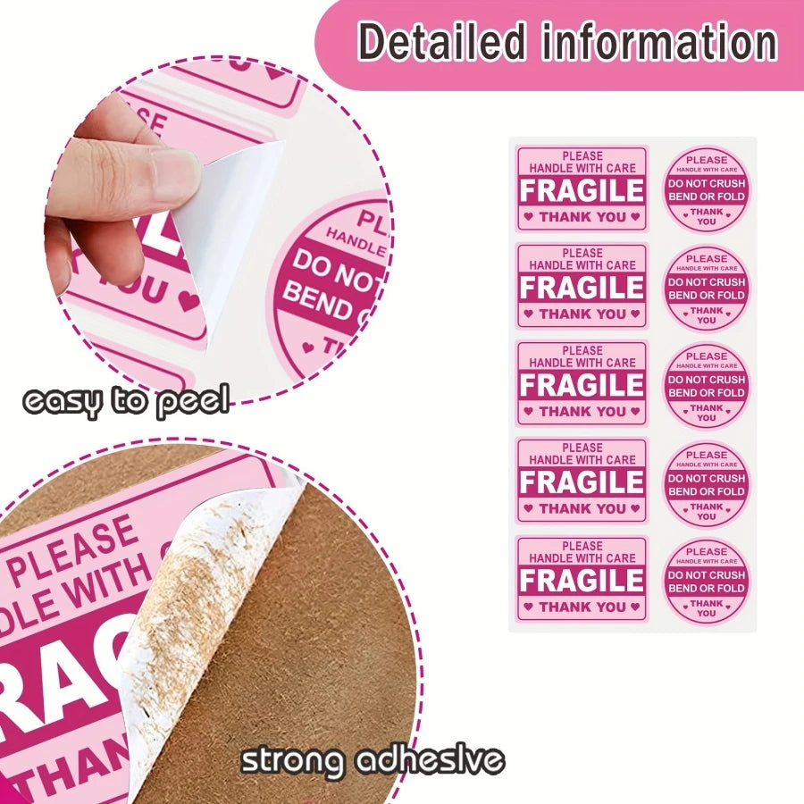 100 Fragile Stickers for Shipping
