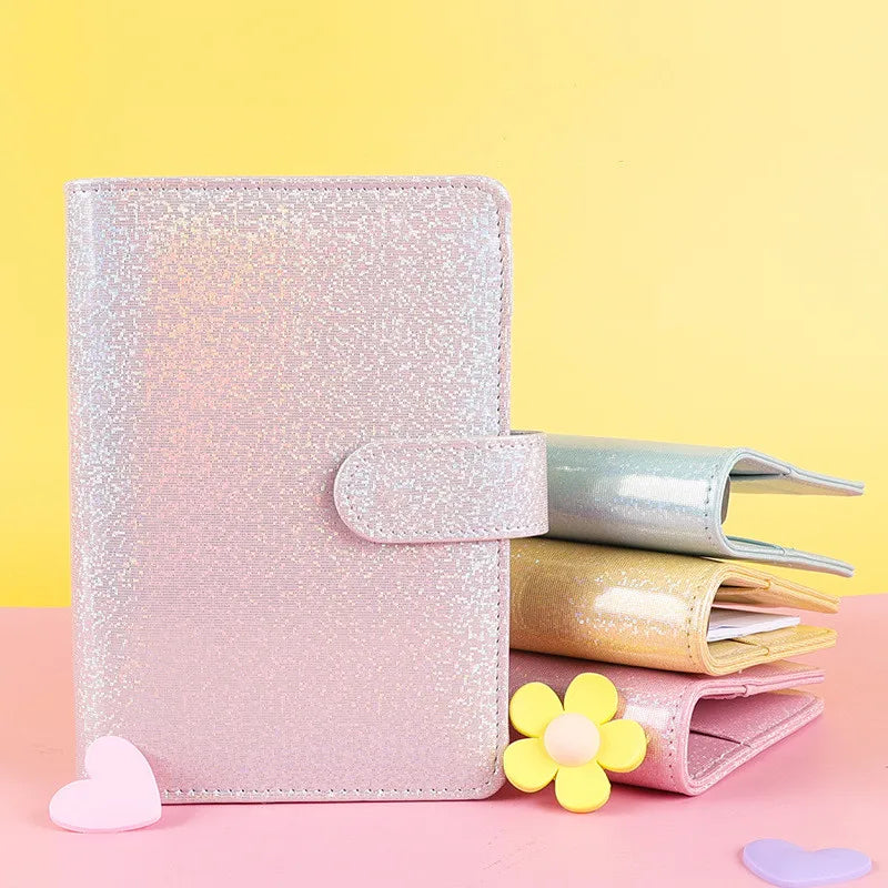 Macaron Glitter Personal size Leather journal