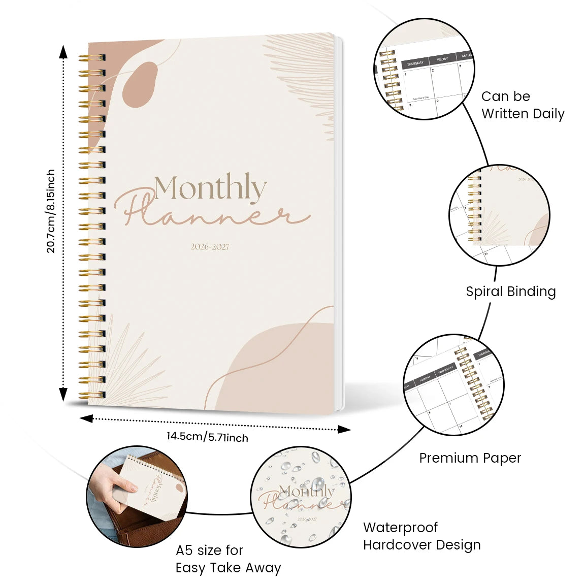2026-2027 A5 Weekly & Monthly Planner