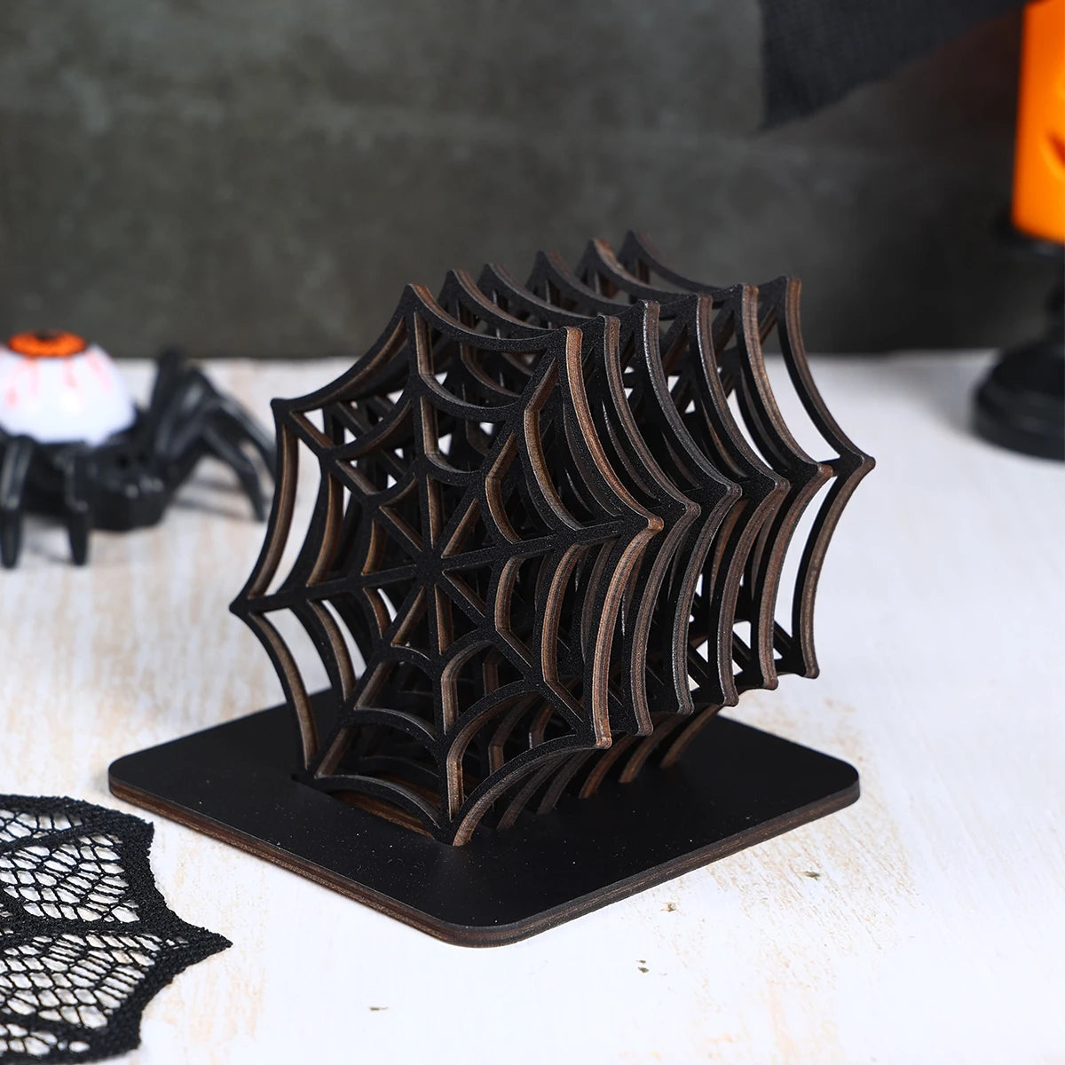 Halloween Spider Web coasters