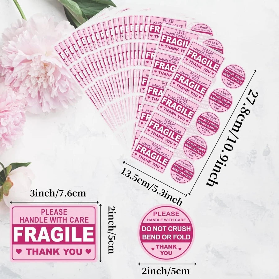 100 Fragile Stickers for Shipping