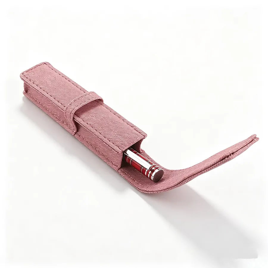Colorful PU Leather Single Pen Case Holder