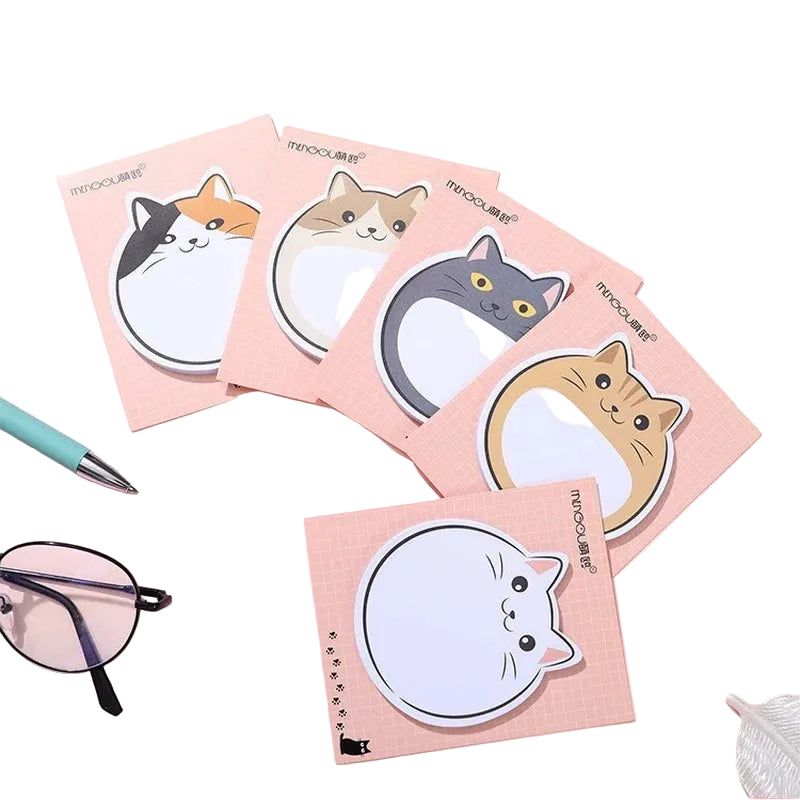 30 Sheets Kawaii Chubby Cat Sticky Notes