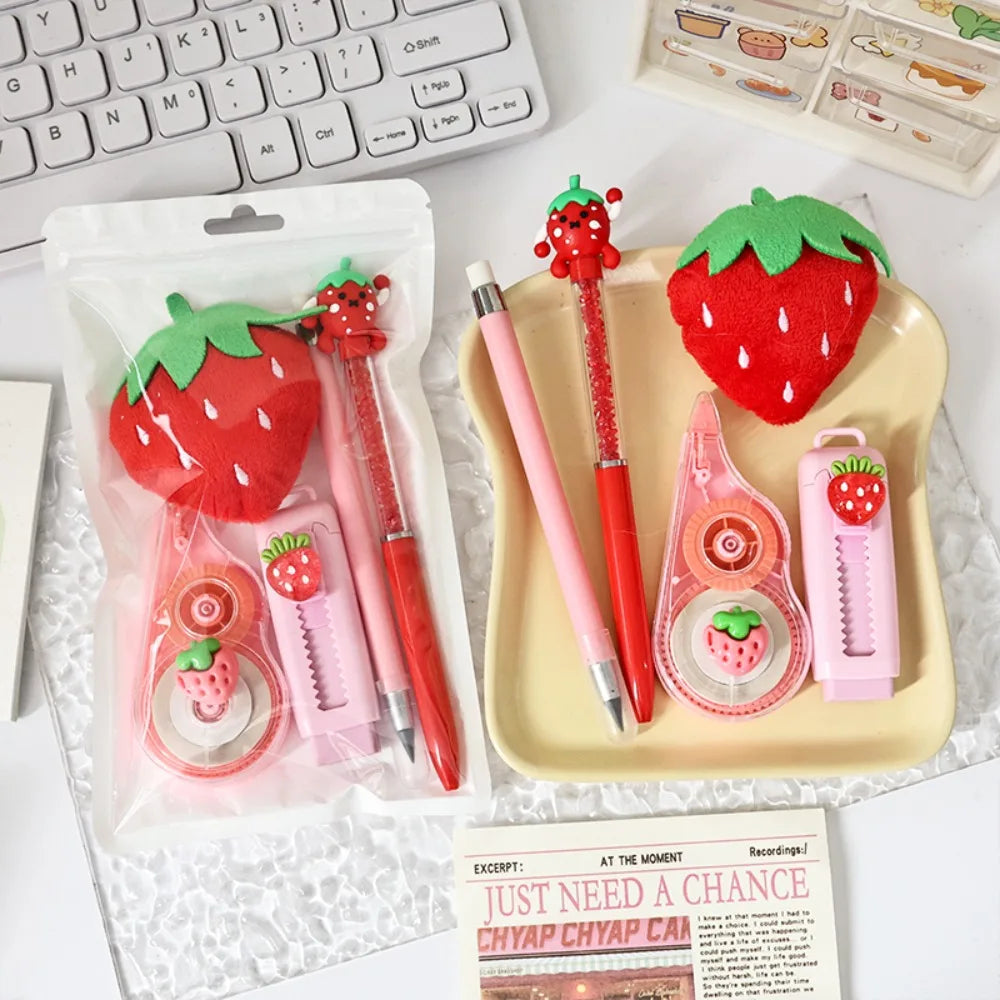 5pcs/set Cartoon with Fruit Stationery Set