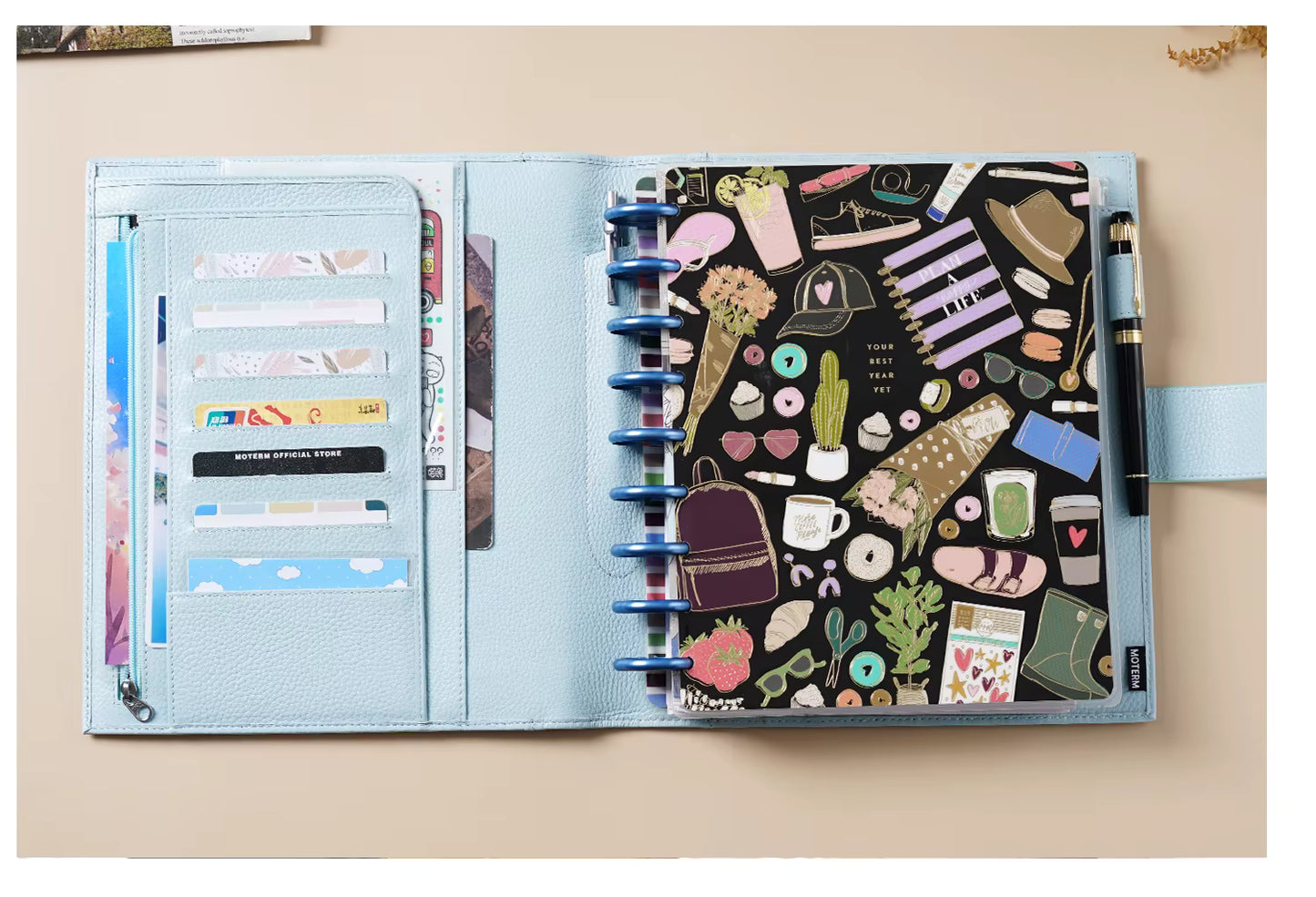 Moterm Genuine Leather Discbound Planner Cover