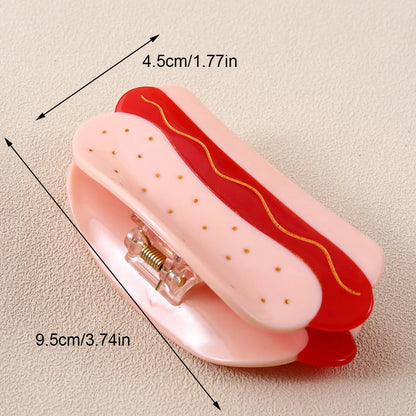 Hot dog hair claw clip
