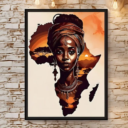 Modern African  Women Canvas wall Art Print
