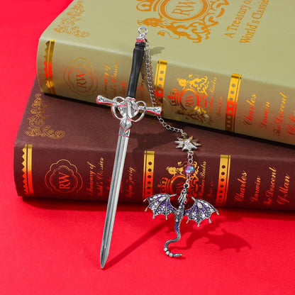 Four Wing Dragon Metal Pendant Bookmark