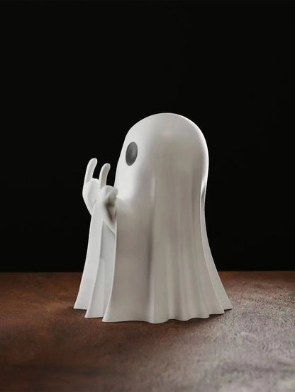 Middle finger ghost statue