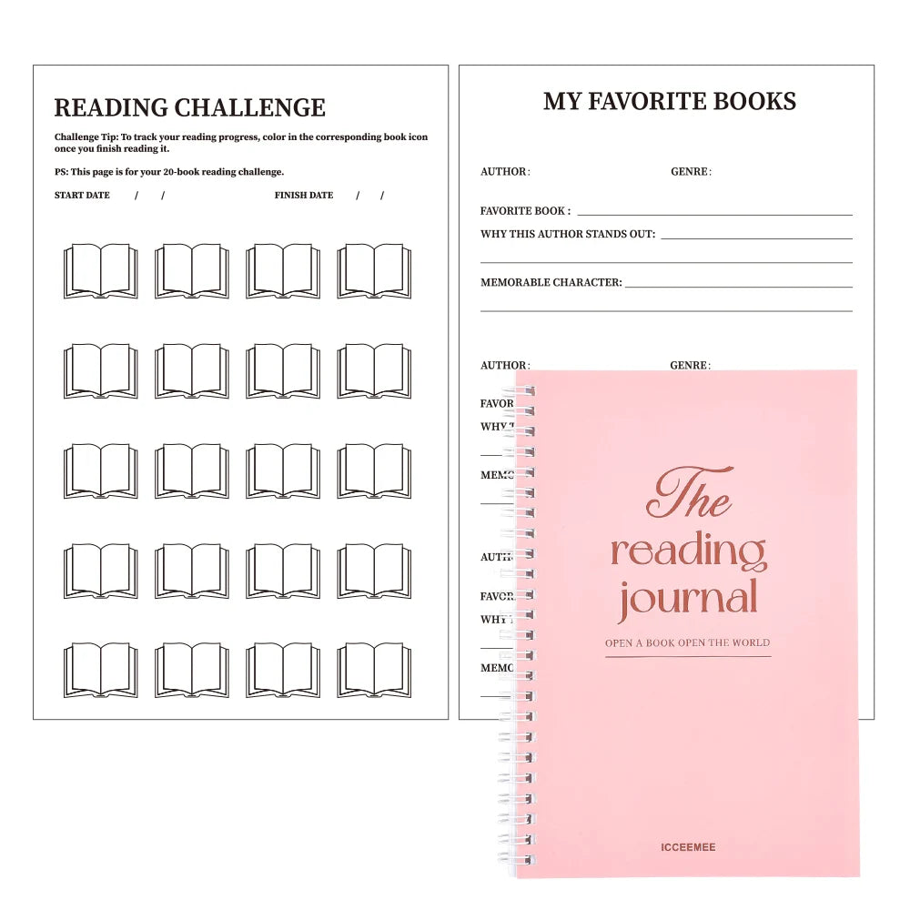 112 Page Reading Log notebook