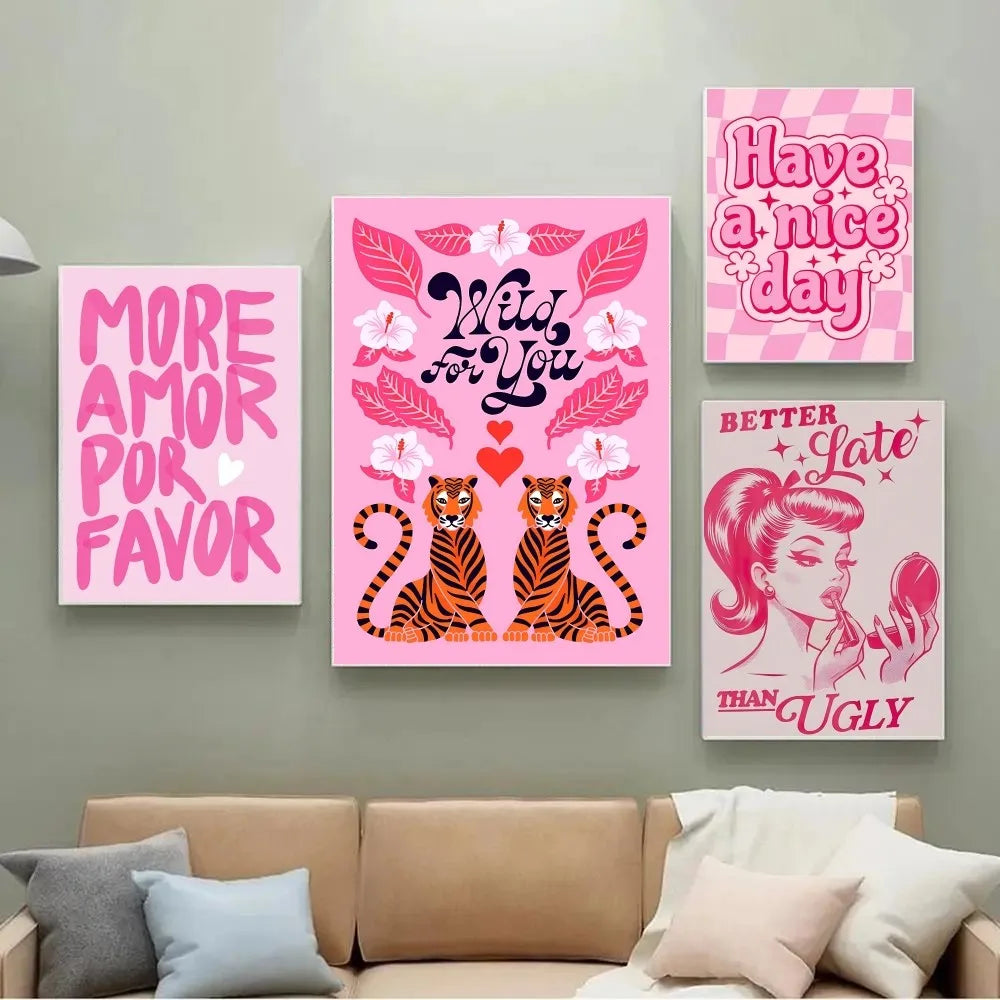 Pink Quote prints wall art poster