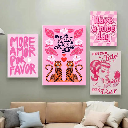 Pink Quote prints wall art poster