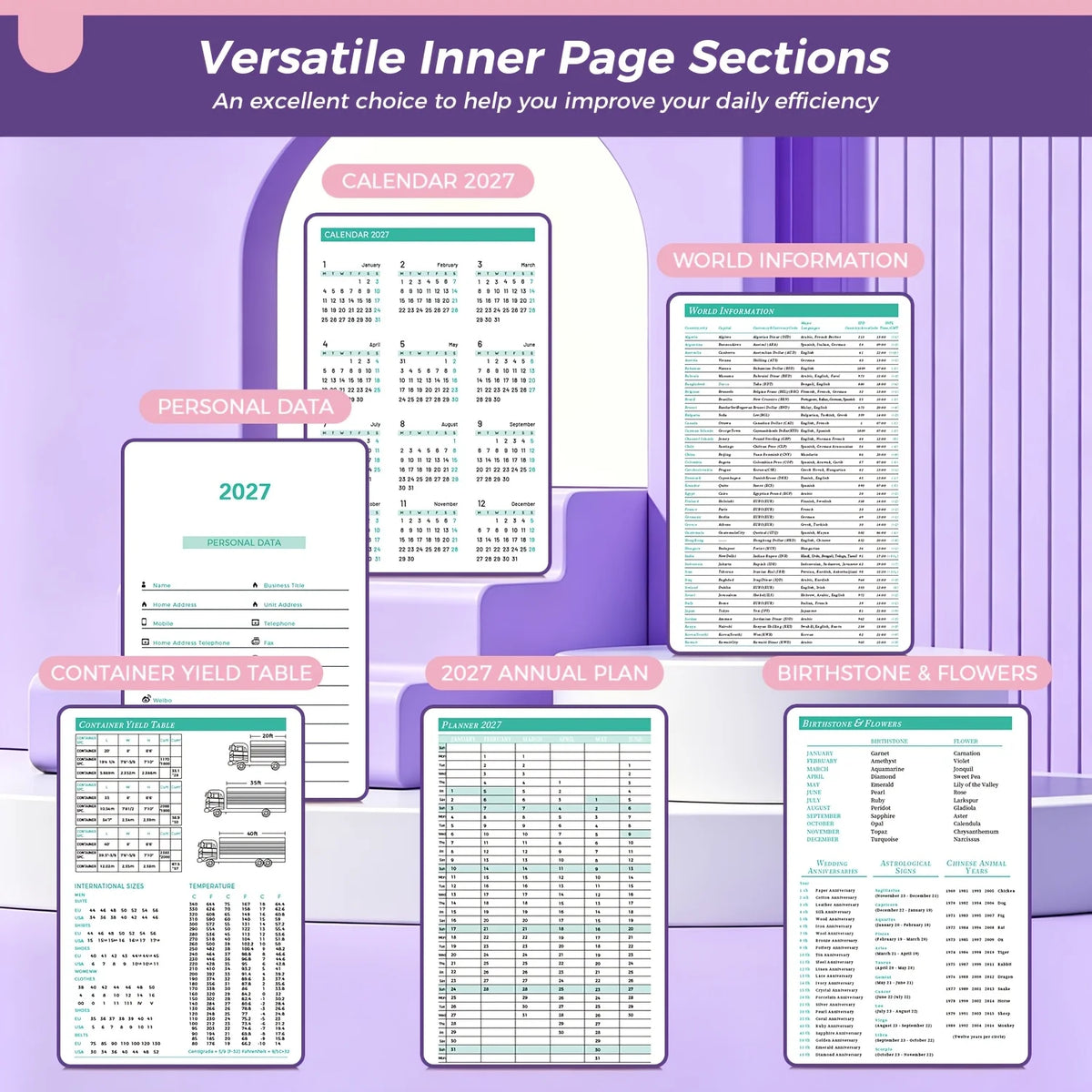 2027 Hardcover Monthly Daily Planner Calendar