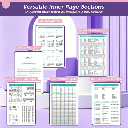 2027 Hardcover Monthly Daily Planner Calendar