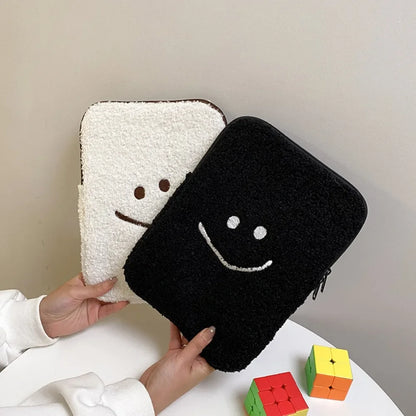 11/13Inch smiley face Plush Laptop Carrying Sleeve case