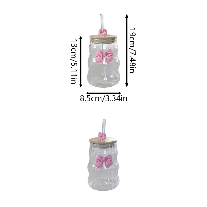 1Pc Elegant Bow-Knot Glass Cup