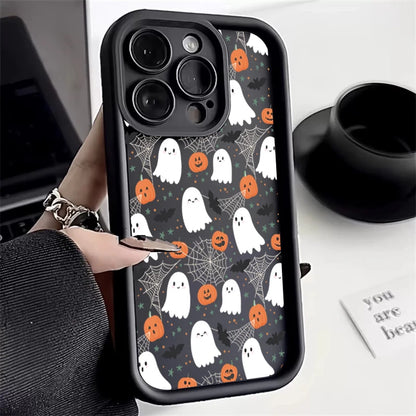 Halloween Pumpkin Ghost Silicone Case For iPhone 11,12,13,14,15,16,17