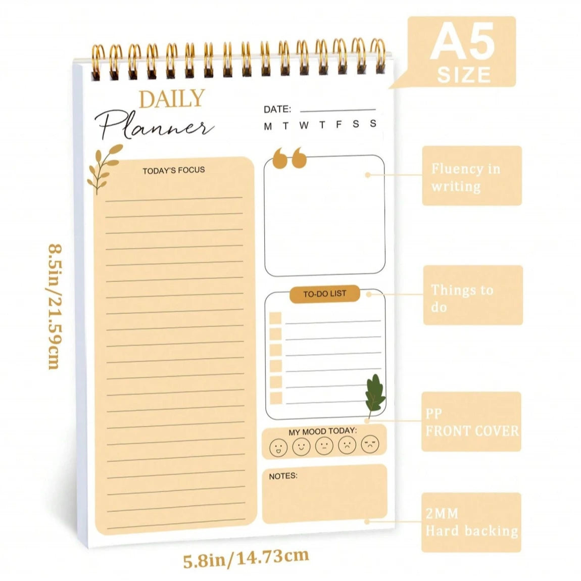 Daily Hourly Schedule Planner Notebook