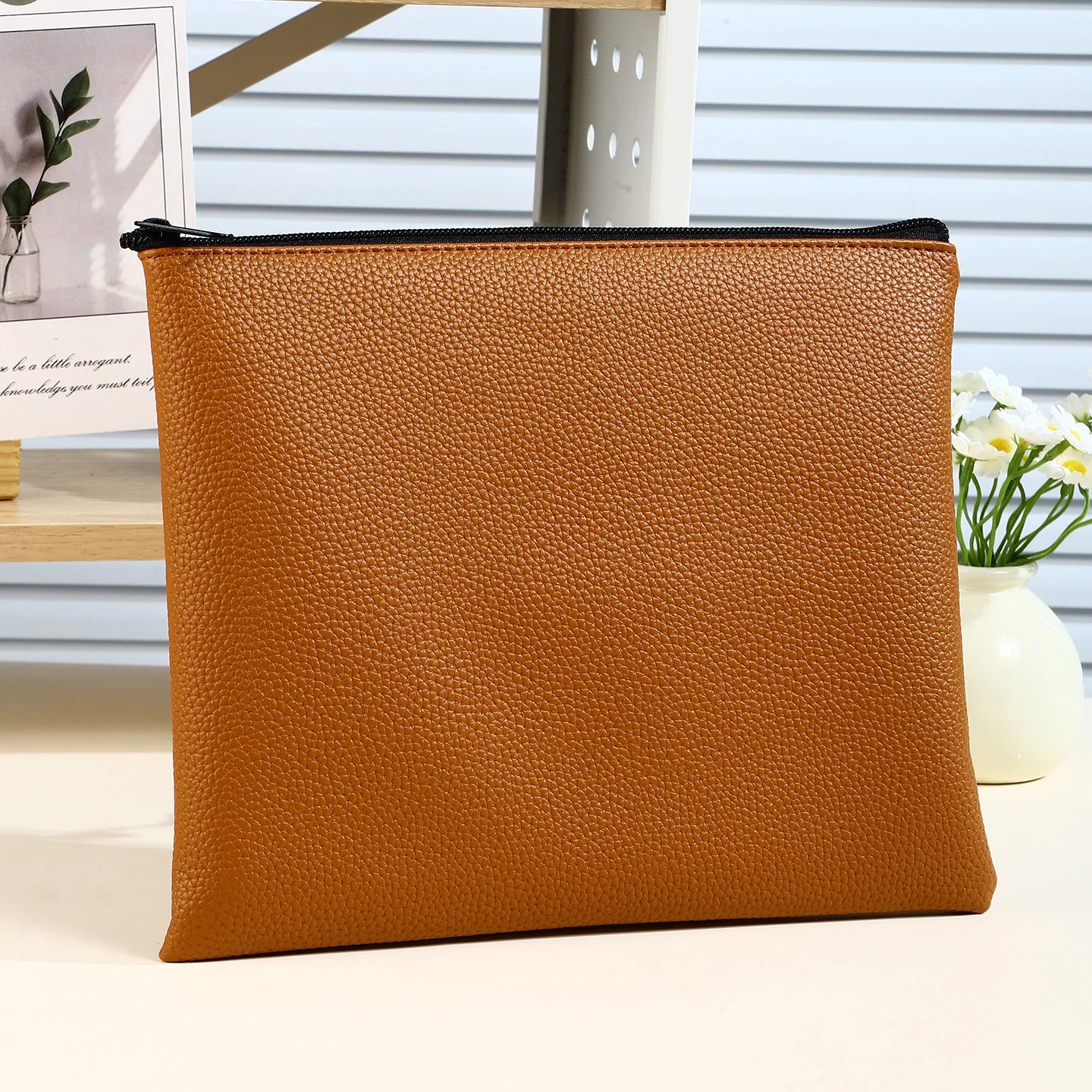 PU File zipper Bag Pouch