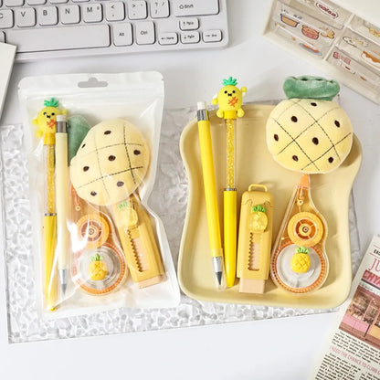 5pcs/set Cartoon with Fruit Stationery Set