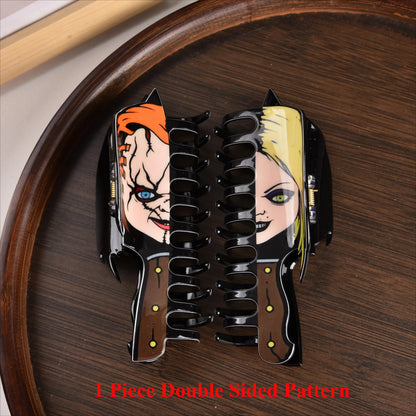 Horror Series half face Hair Claw clips