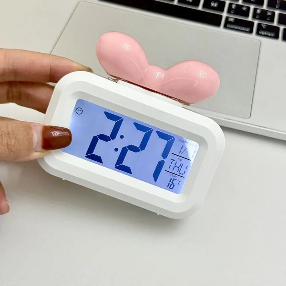 Cute Bowknot LED Digital Clock