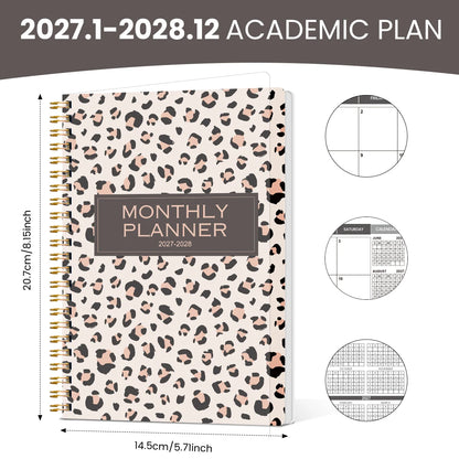 2027-2028 Leopard Spiral Notebook