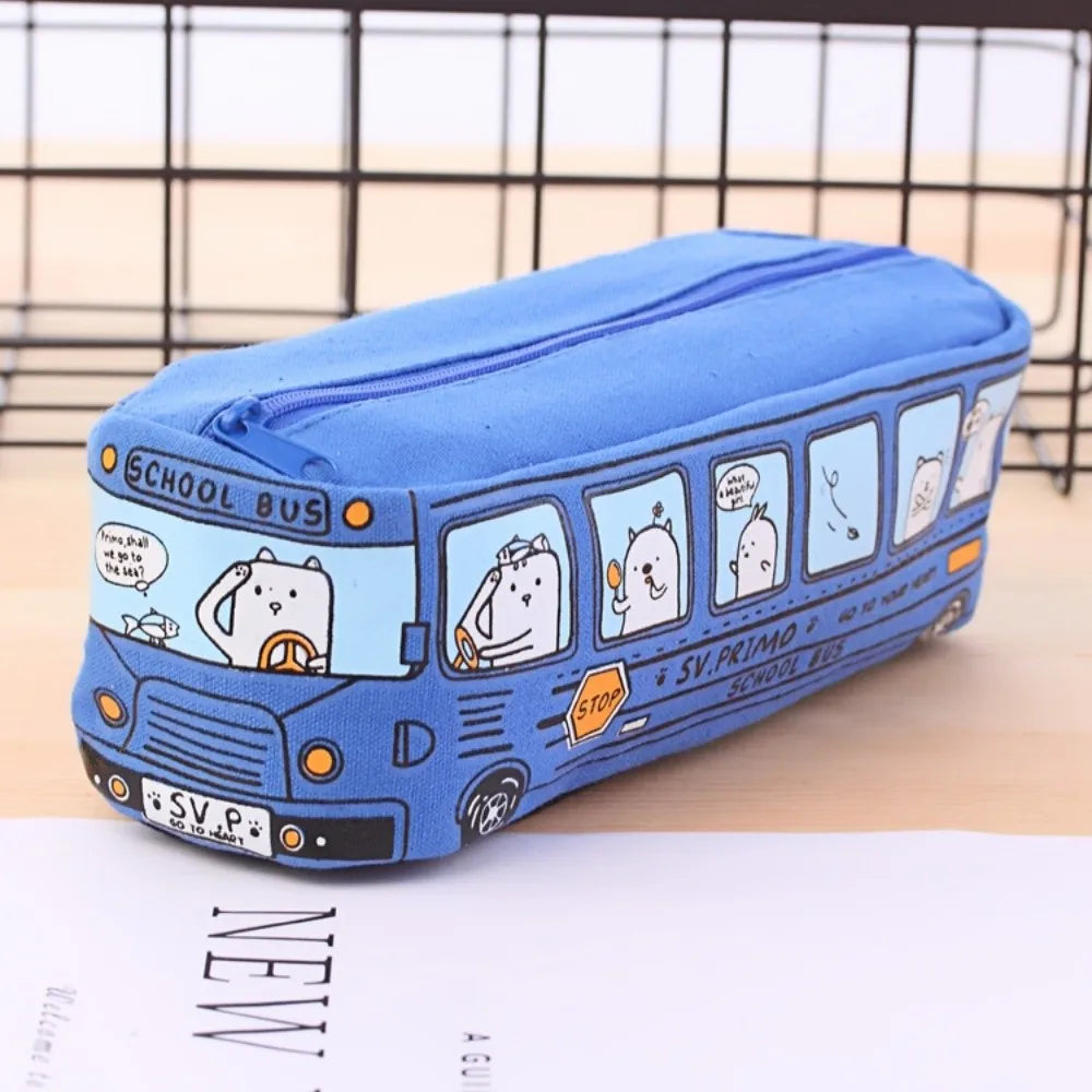 Large Capacity School Bus Pencil Case