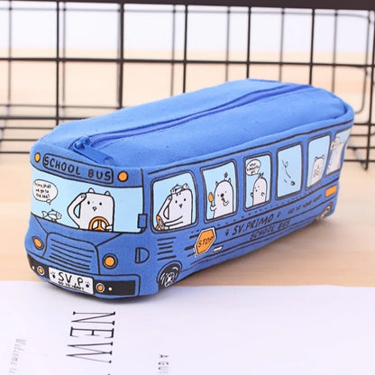 Large Capacity School Bus Pencil Case