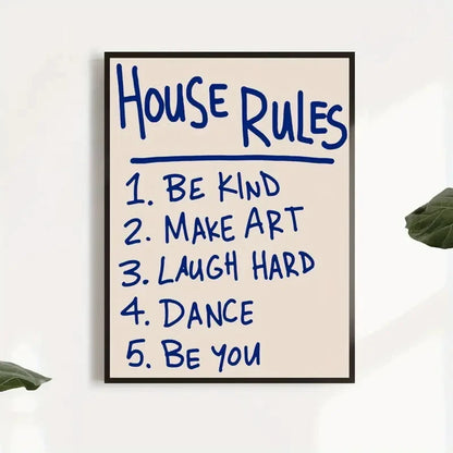 House Rules Wall Art canvas print