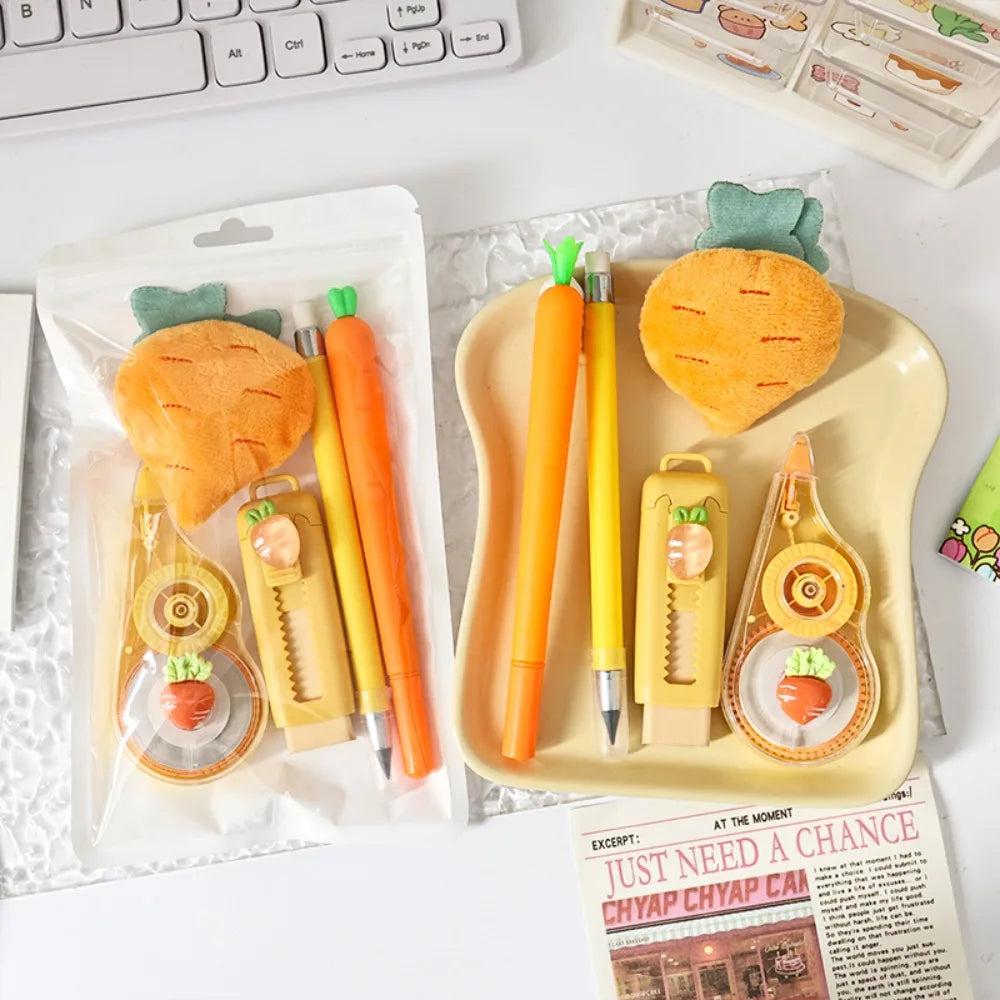 5pcs/set Cartoon with Fruit Stationery Set
