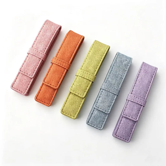 Colorful PU Leather Single Pen Case Holder