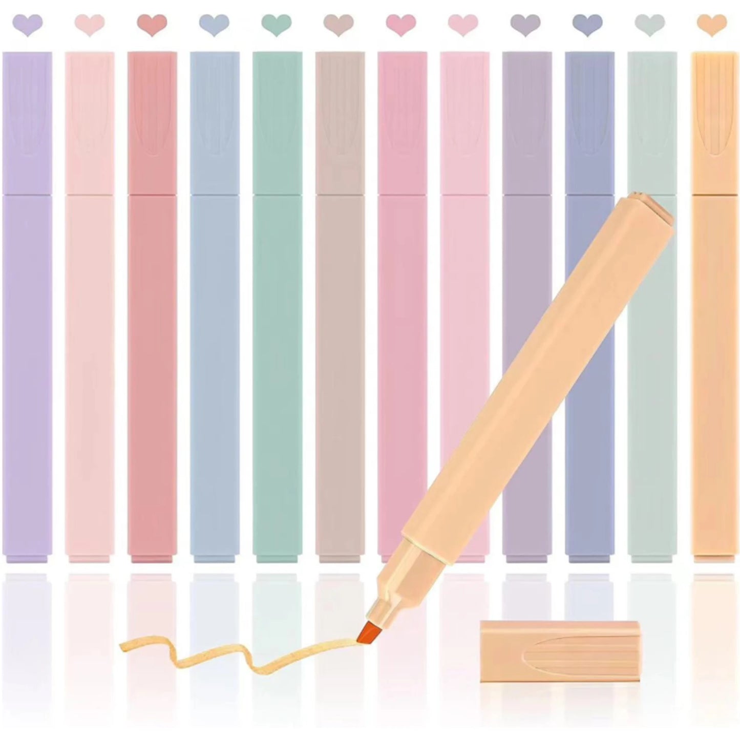 12 Cute Pastel Highlighters Pens