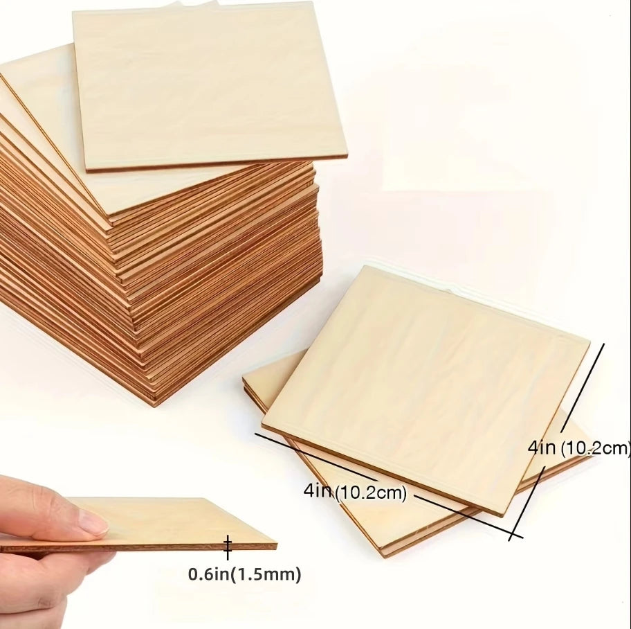 10Pcs 4x4 Wood Squares
