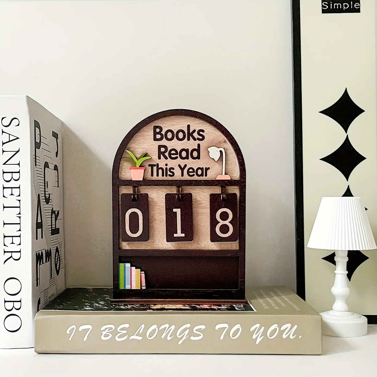 Wooden Annual Reading Tracker