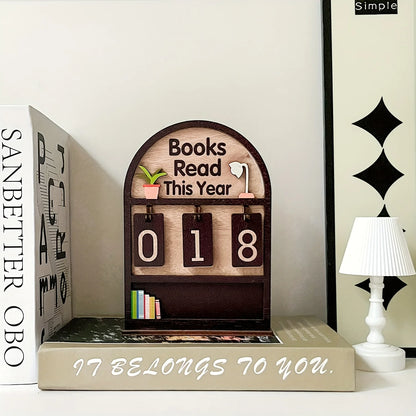 Wooden Annual Reading Tracker