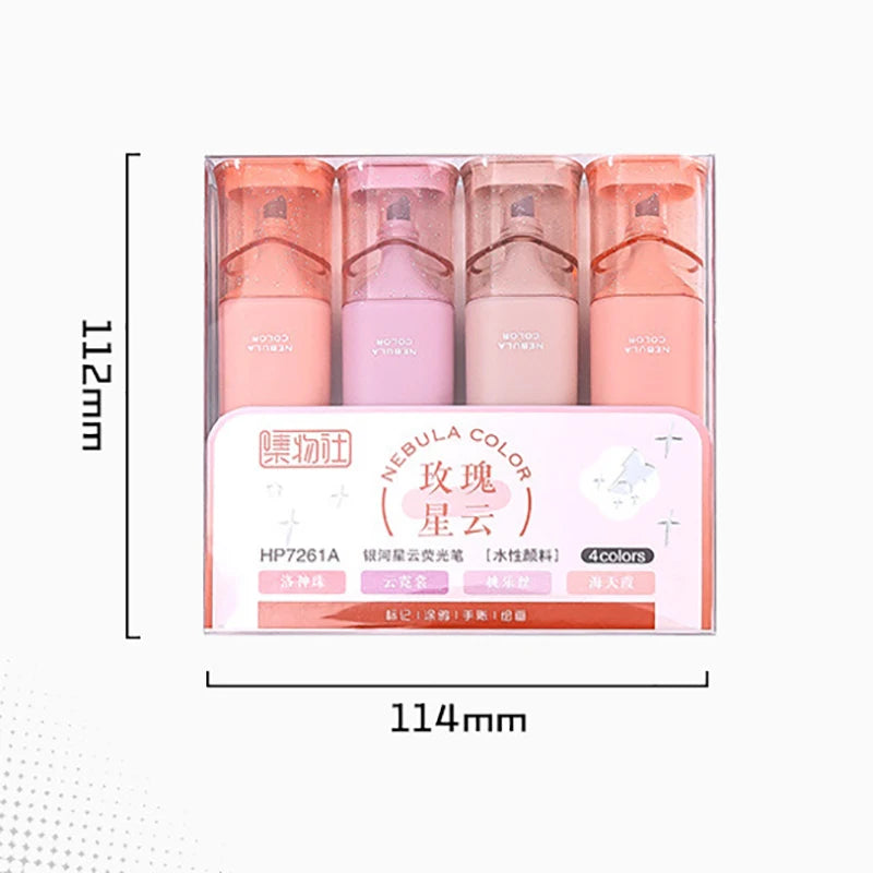 4pcs Glitter sparkle marker Highlighters