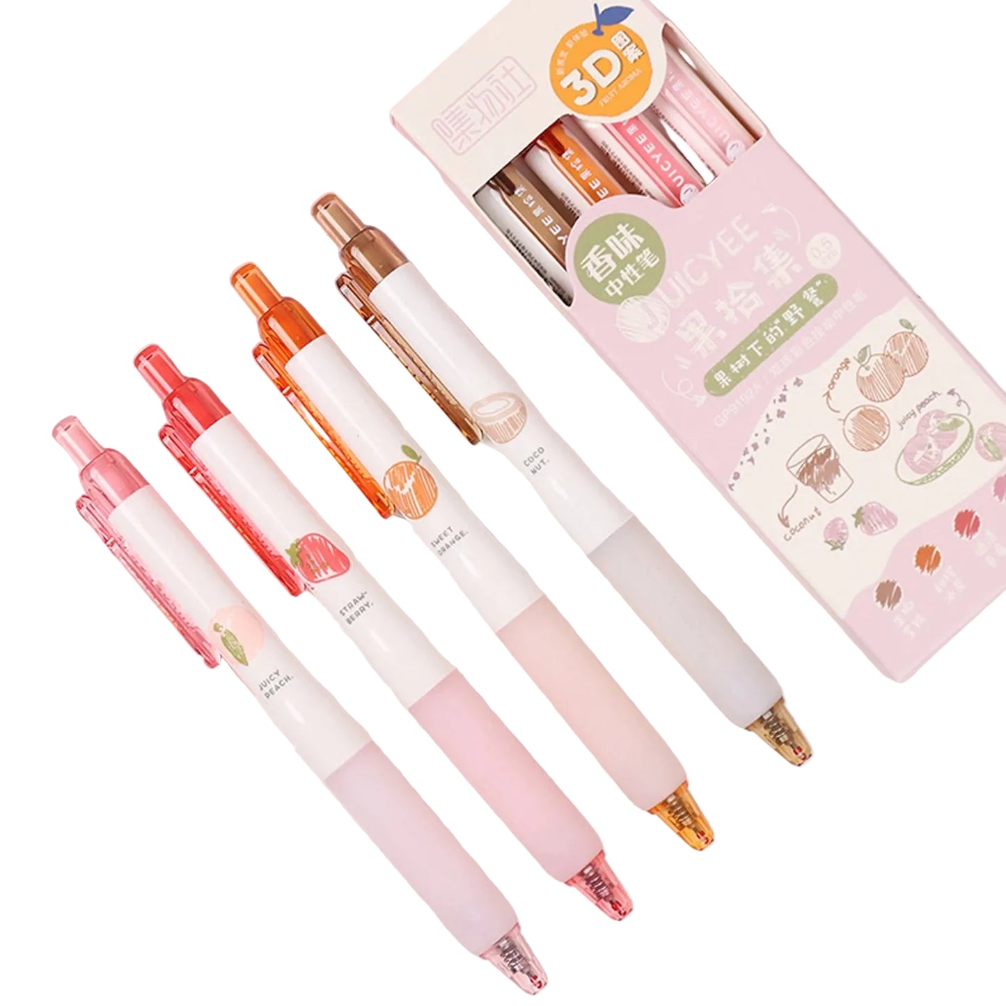 4Pcs Fruit Scent Colored Gel Pens