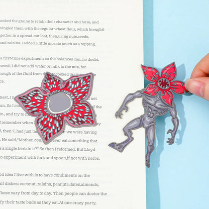 Demogorgon & Flower shaped horror metal bookmarks