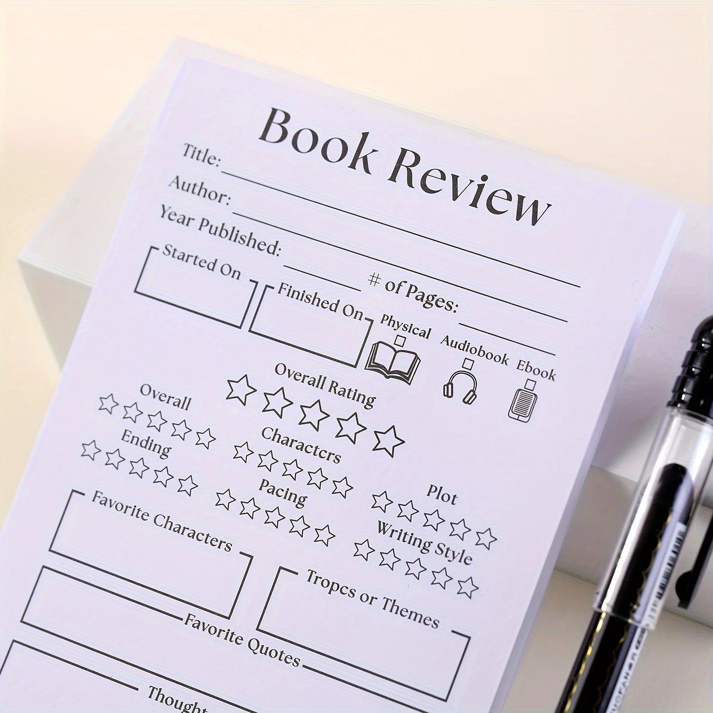 2 Pcs Funny Book Review Notepad