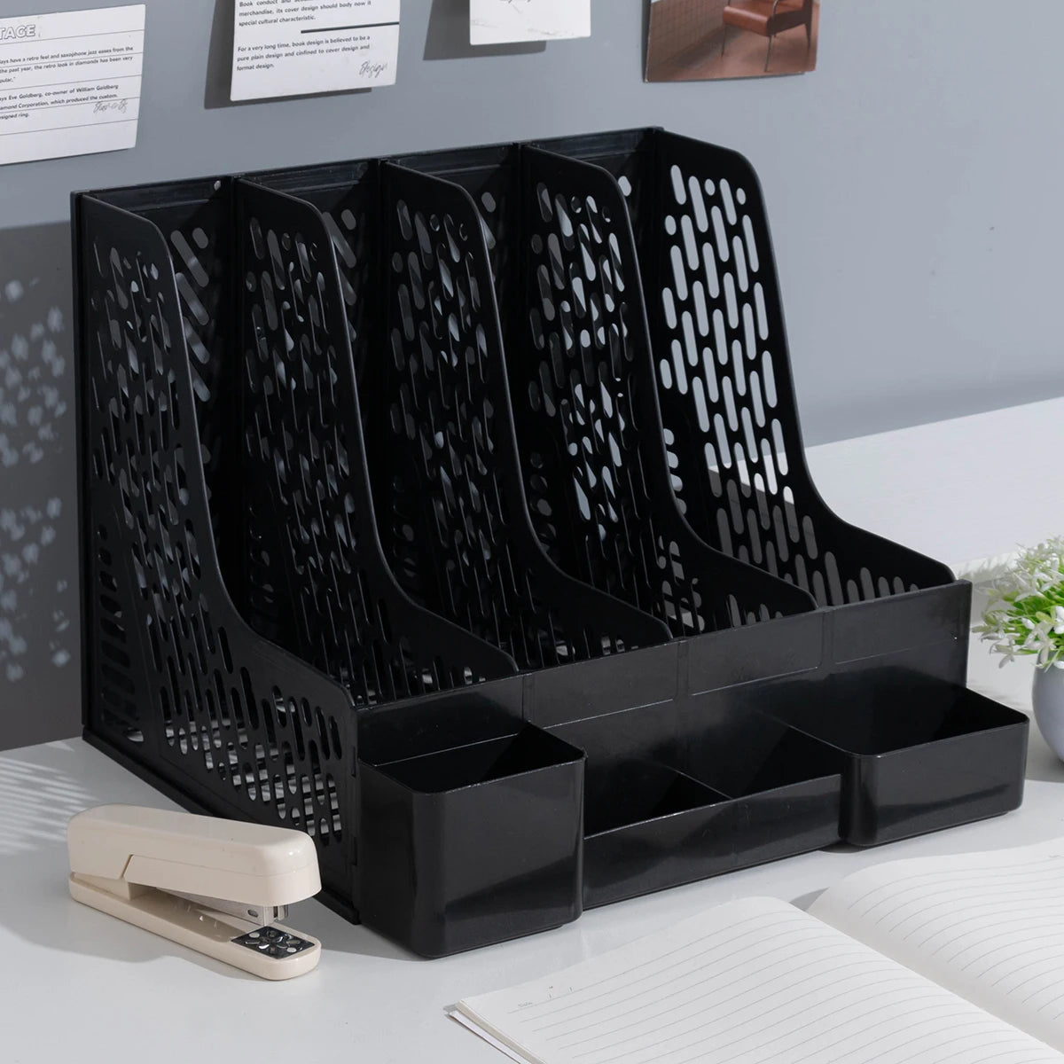 Four-Part File Frame with Pen Holder organizer