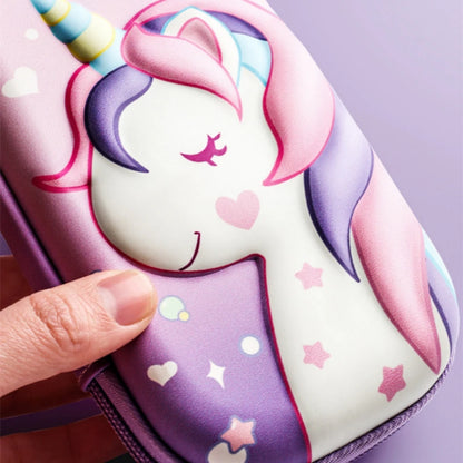 3D unicorn pencil case